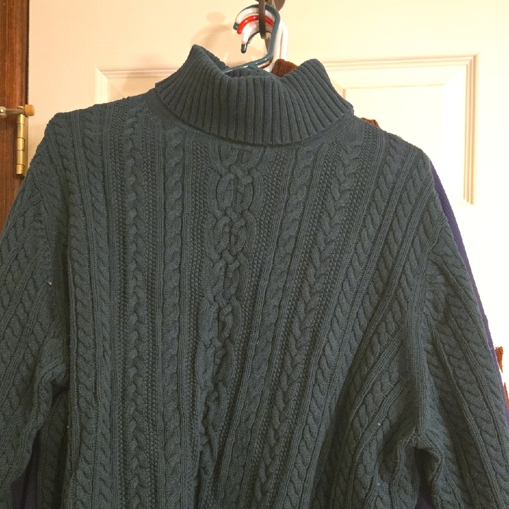 Green Cable Knit Sweater